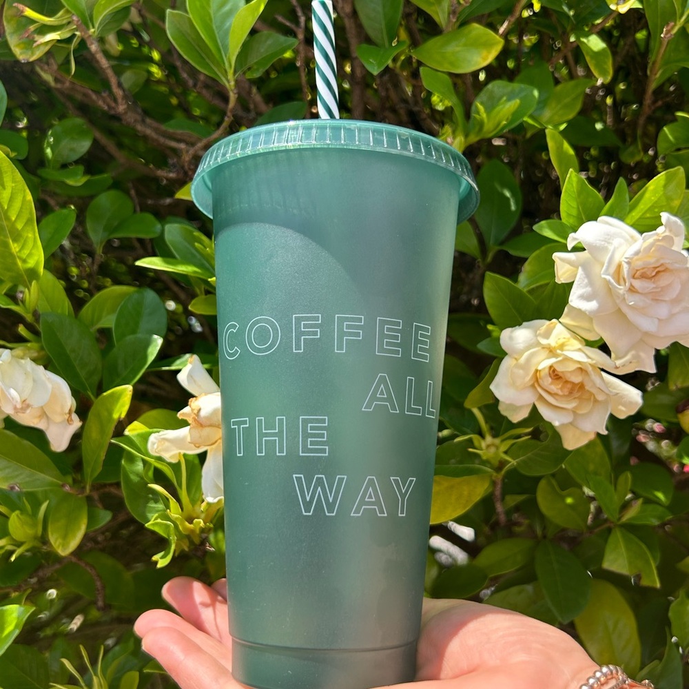 New Starbucks Reusable Forest Green Cold Cup